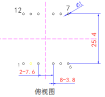 T-BJ022-1 推薦焊盤（僅做為產(chǎn)品信息參考，詳細(xì)信息請(qǐng)聯(lián)系官方客服確認(rèn)）